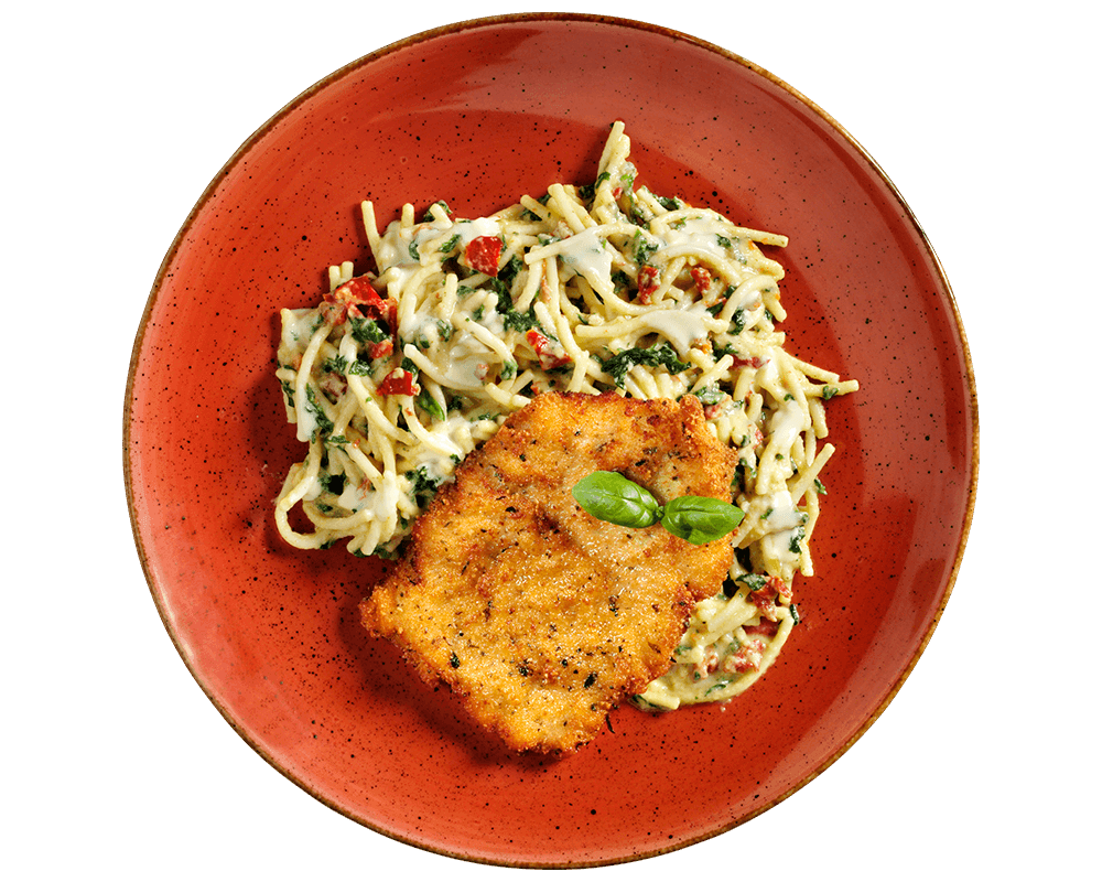 Schnitzel à la carbonara – HOFMANNs Schnitzel à la carbonara – HOFMANNs