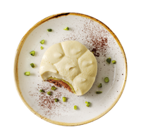 Hofmanns Shop Tiramisu Pistazie: runde Nachspeise mit Mascarponecreme und grünen Pistazien.