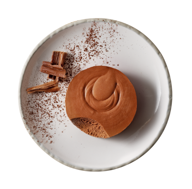 Mousse dunkel von Hofmanns Shop: Schokoladenmousse-Torte mit Kakao und Raspeln, belgische Schokolade.