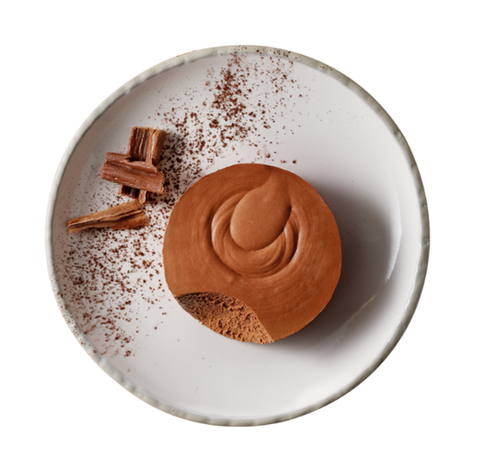 Mousse dunkel von Hofmanns Shop: Schokoladenmousse-Torte mit Kakao und Raspeln, belgische Schokolade.