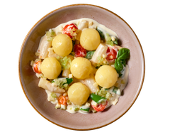 Kartoffelknödel mit Spargel
