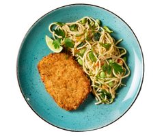 Schnitzel in Panko-Kräuter-Panade