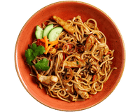 Bami Goreng von Hofmanns Shop: Indonesisches Nudelgericht mit Huhn und Gemüse.