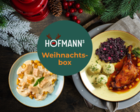 Genießen Sie Entenbraten und Knödel-Klassiker in der HOFMANNs Weihnachts-Box aus Hofmanns Shop.