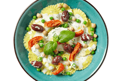 Gransole Limone + Basilico von Hofmanns Shop: Ravioli mit Zitronen-Basilikumfüllung in Weißweinsoße.
